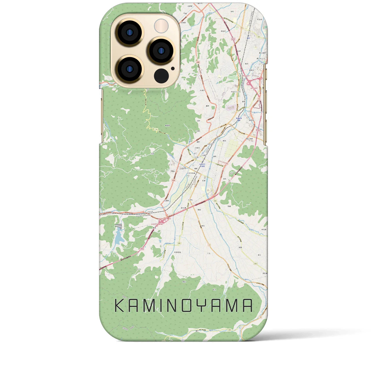 【上山(山形県)】地図柄iPhoneケース(バックカバータイプ)