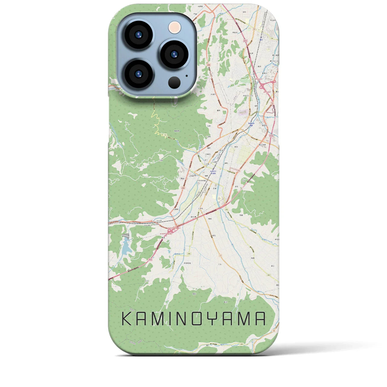【上山(山形県)】地図柄iPhoneケース(バックカバータイプ)