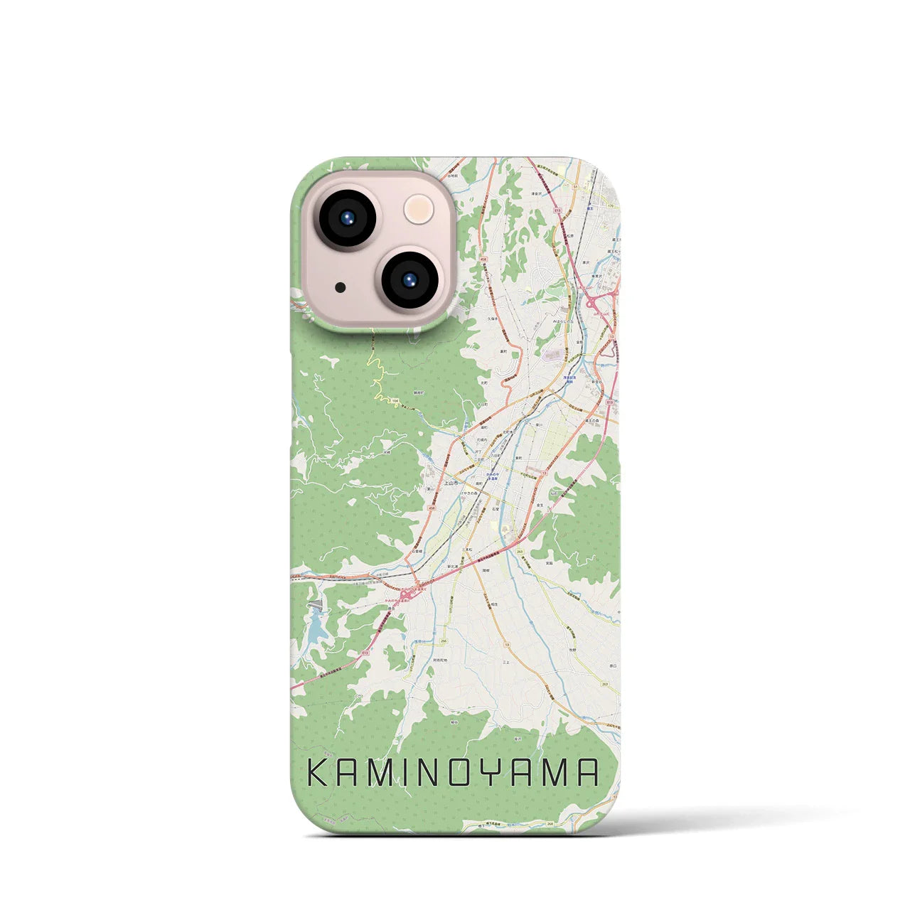 【上山(山形県)】地図柄iPhoneケース(バックカバータイプ)