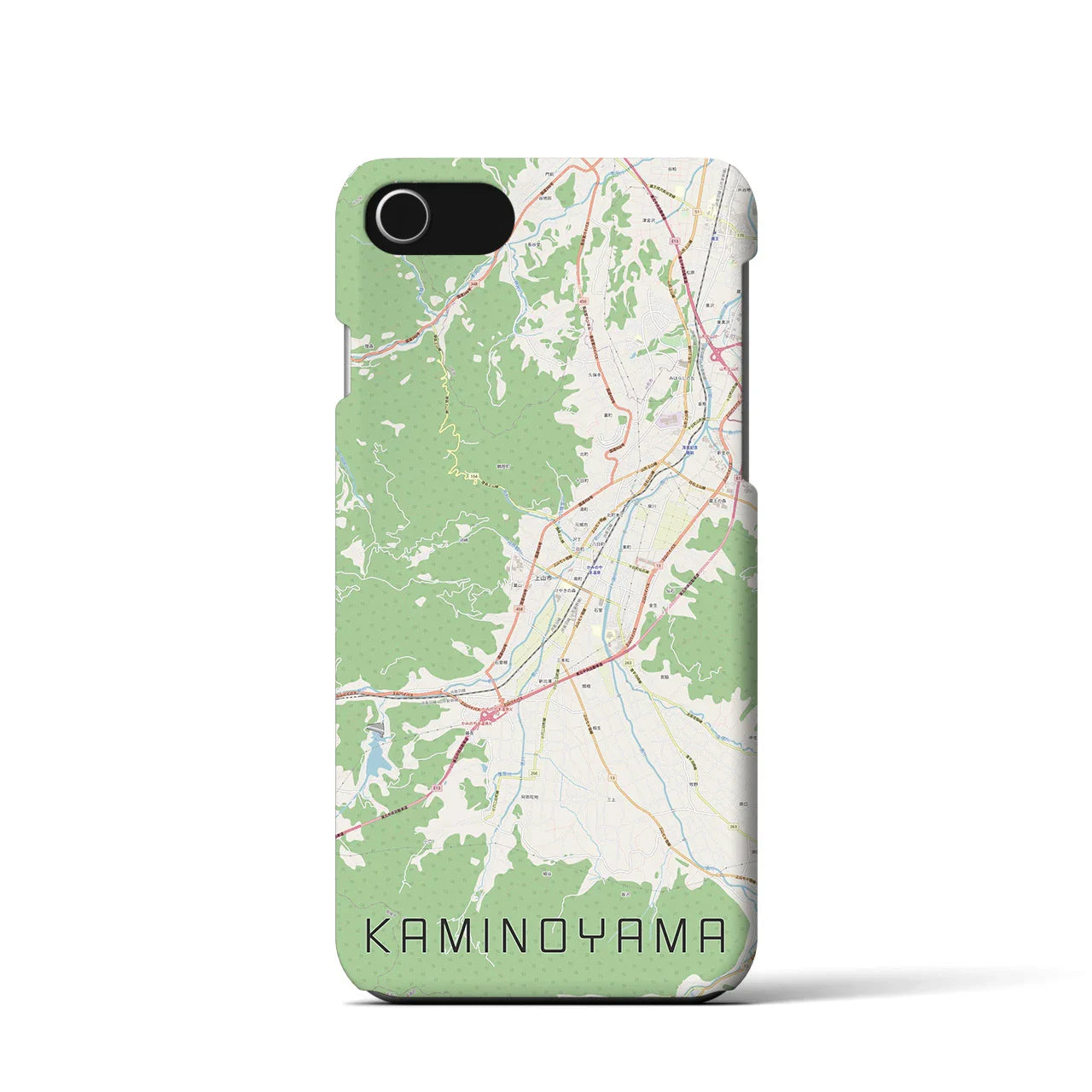 【上山(山形県)】地図柄iPhoneケース(バックカバータイプ)