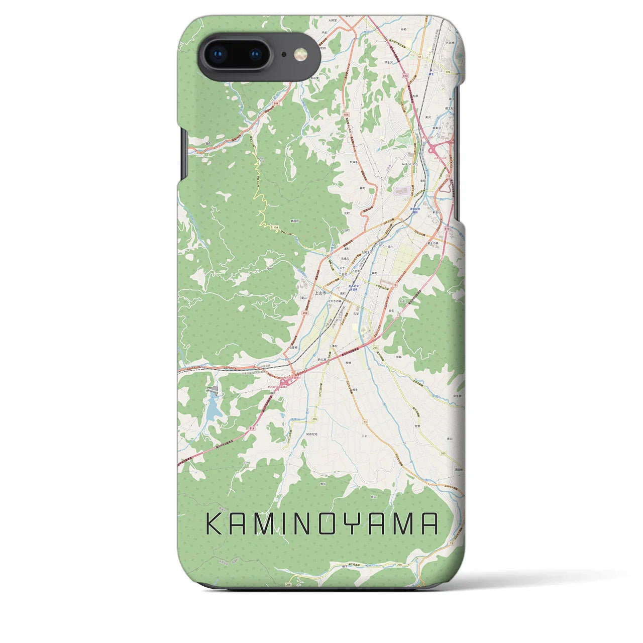 【上山(山形県)】地図柄iPhoneケース(バックカバータイプ)