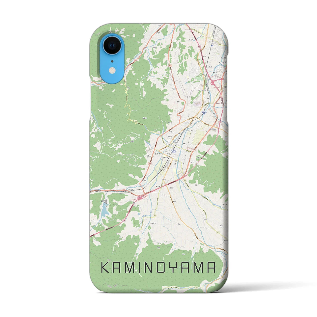 【上山(山形県)】地図柄iPhoneケース(バックカバータイプ)