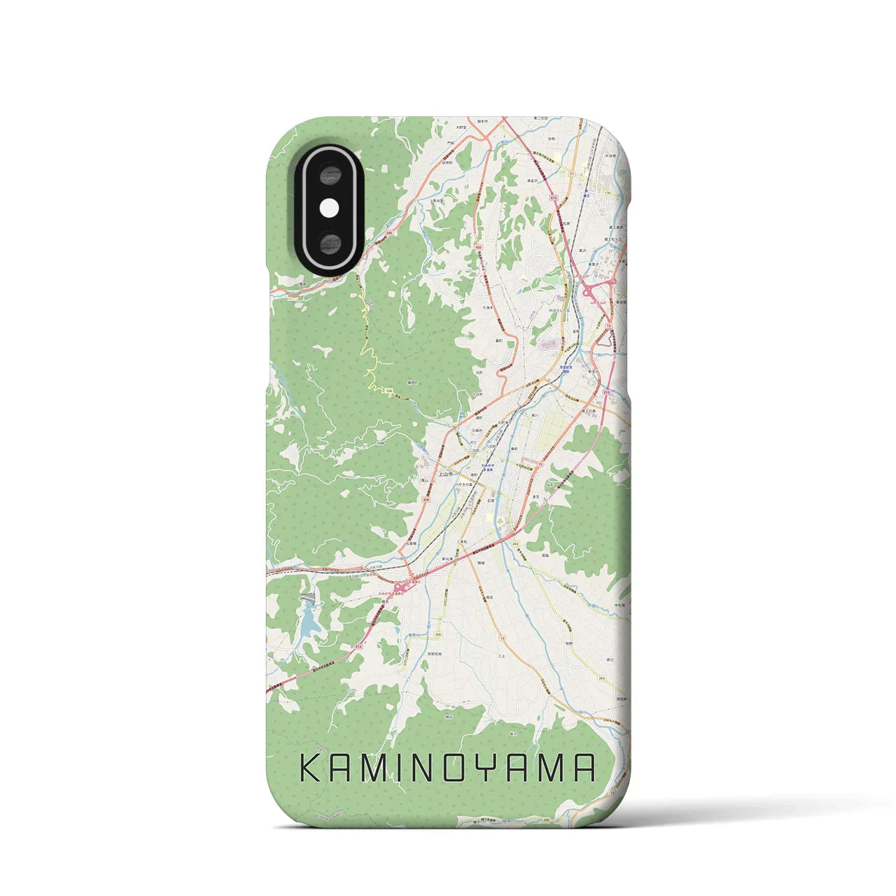 【上山(山形県)】地図柄iPhoneケース(バックカバータイプ)