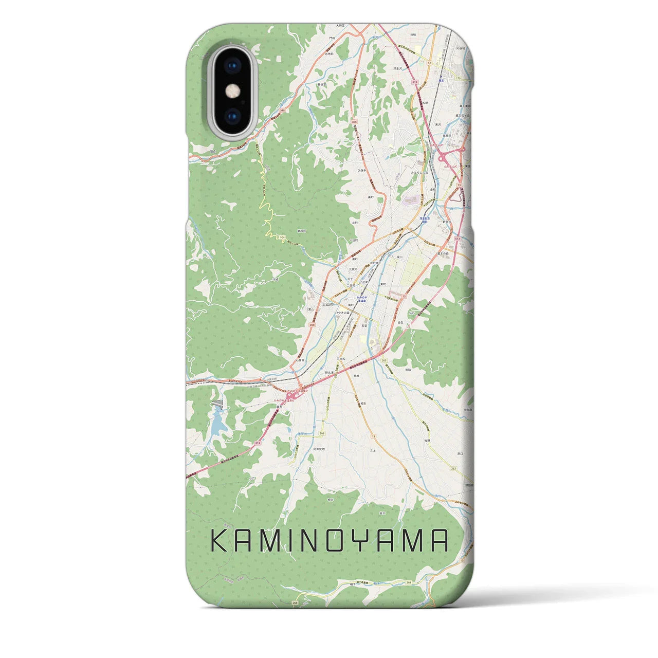 【上山(山形県)】地図柄iPhoneケース(バックカバータイプ)