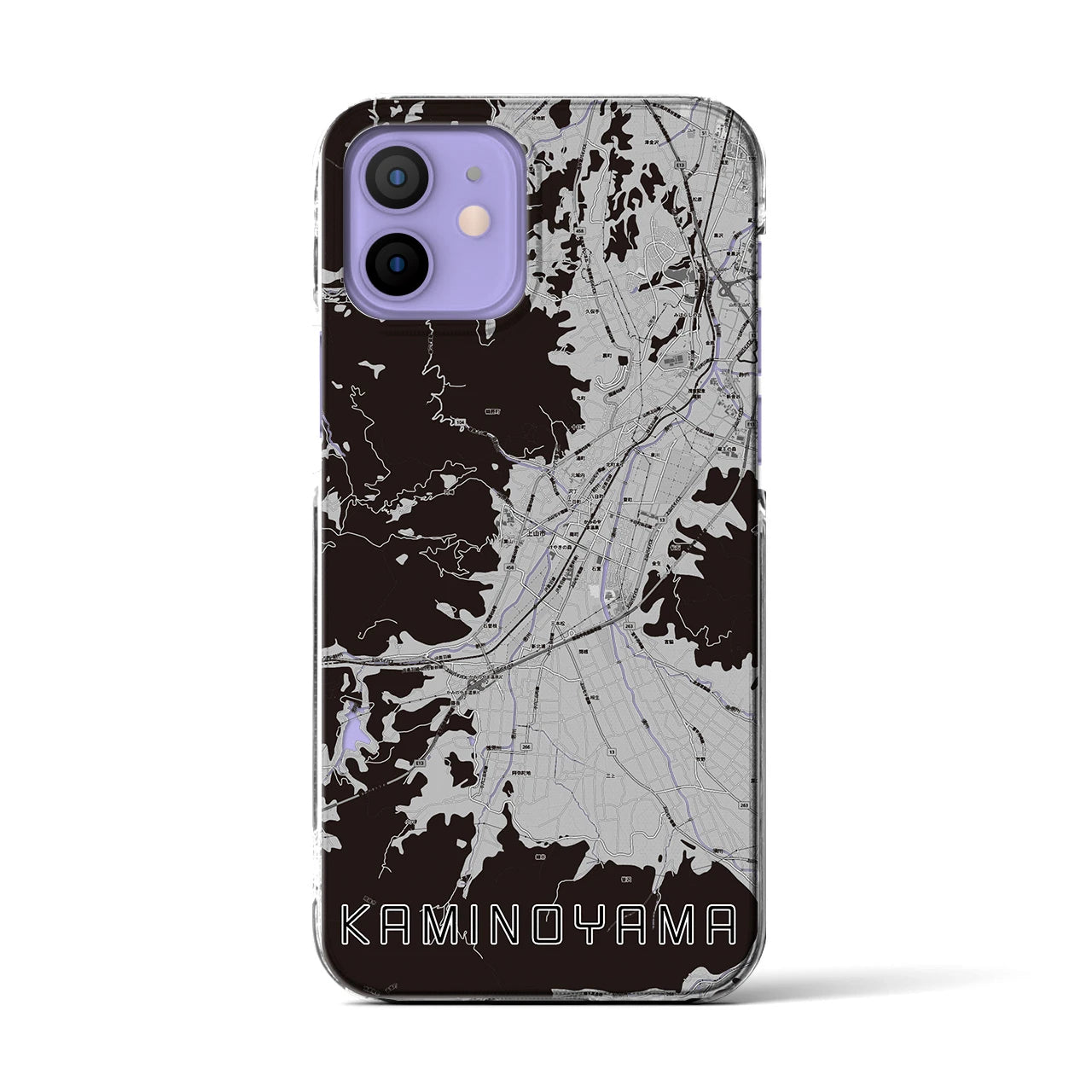 【上山(山形県)】地図柄iPhoneケース(クリアタイプ)