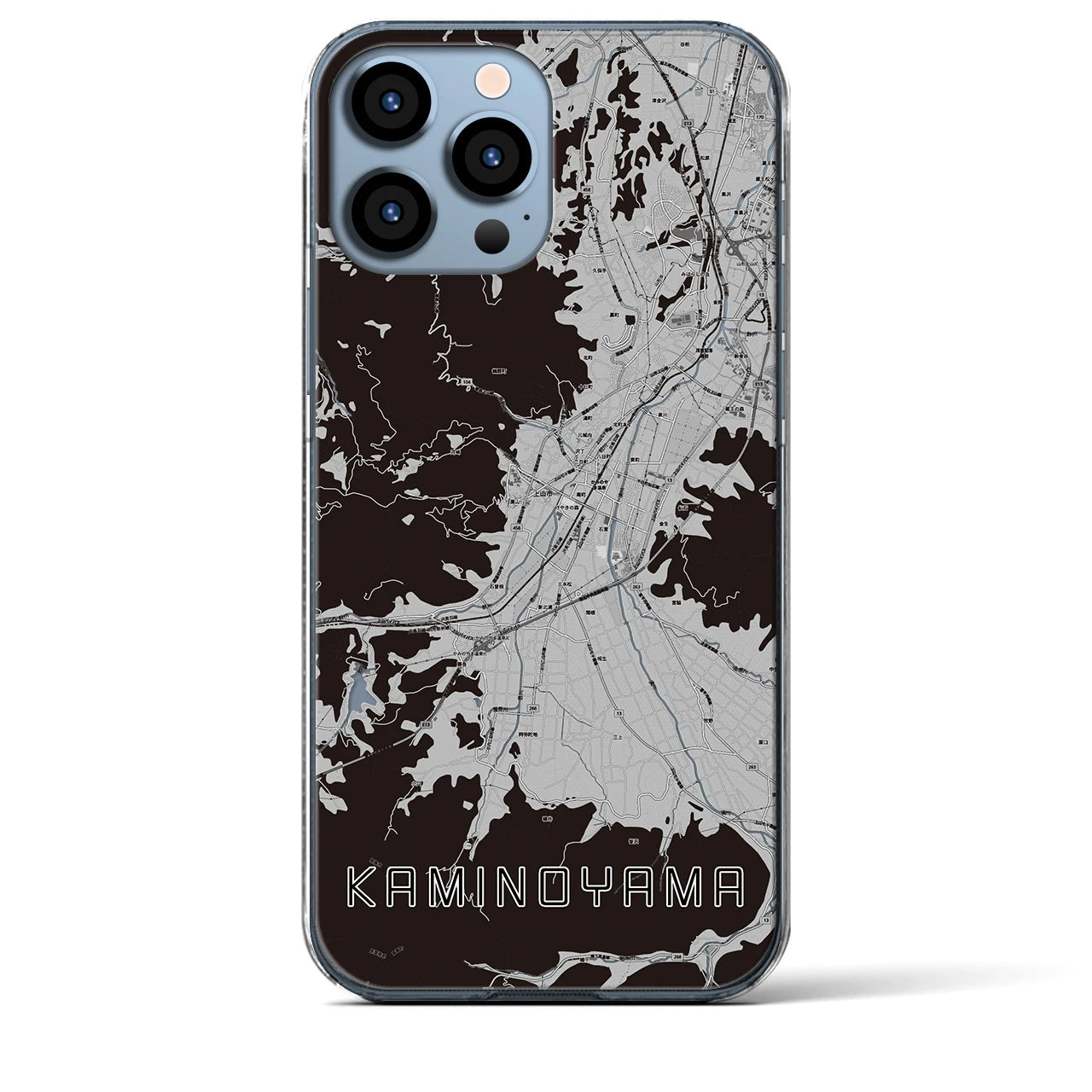 【上山(山形県)】地図柄iPhoneケース(クリアタイプ)