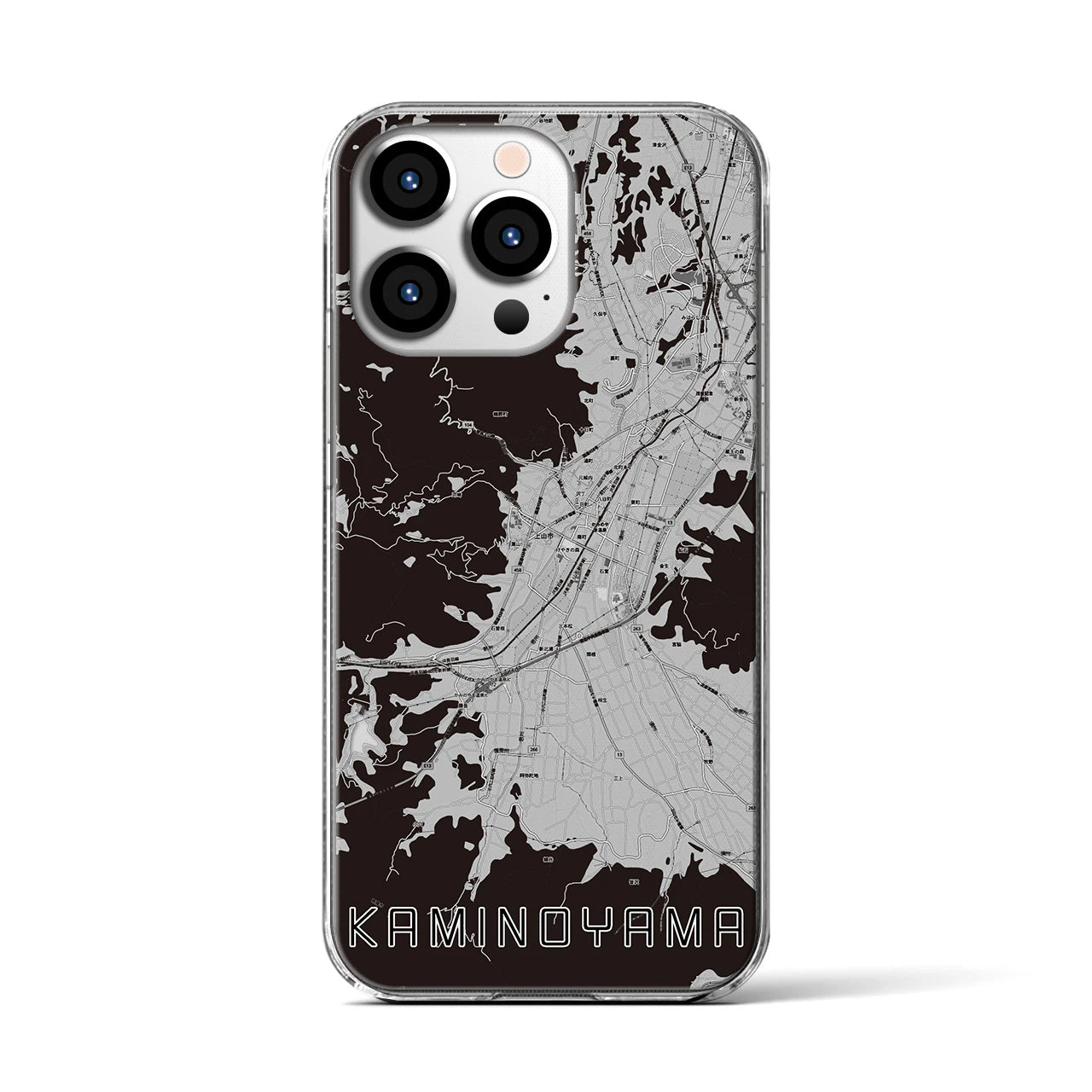 【上山(山形県)】地図柄iPhoneケース(クリアタイプ)