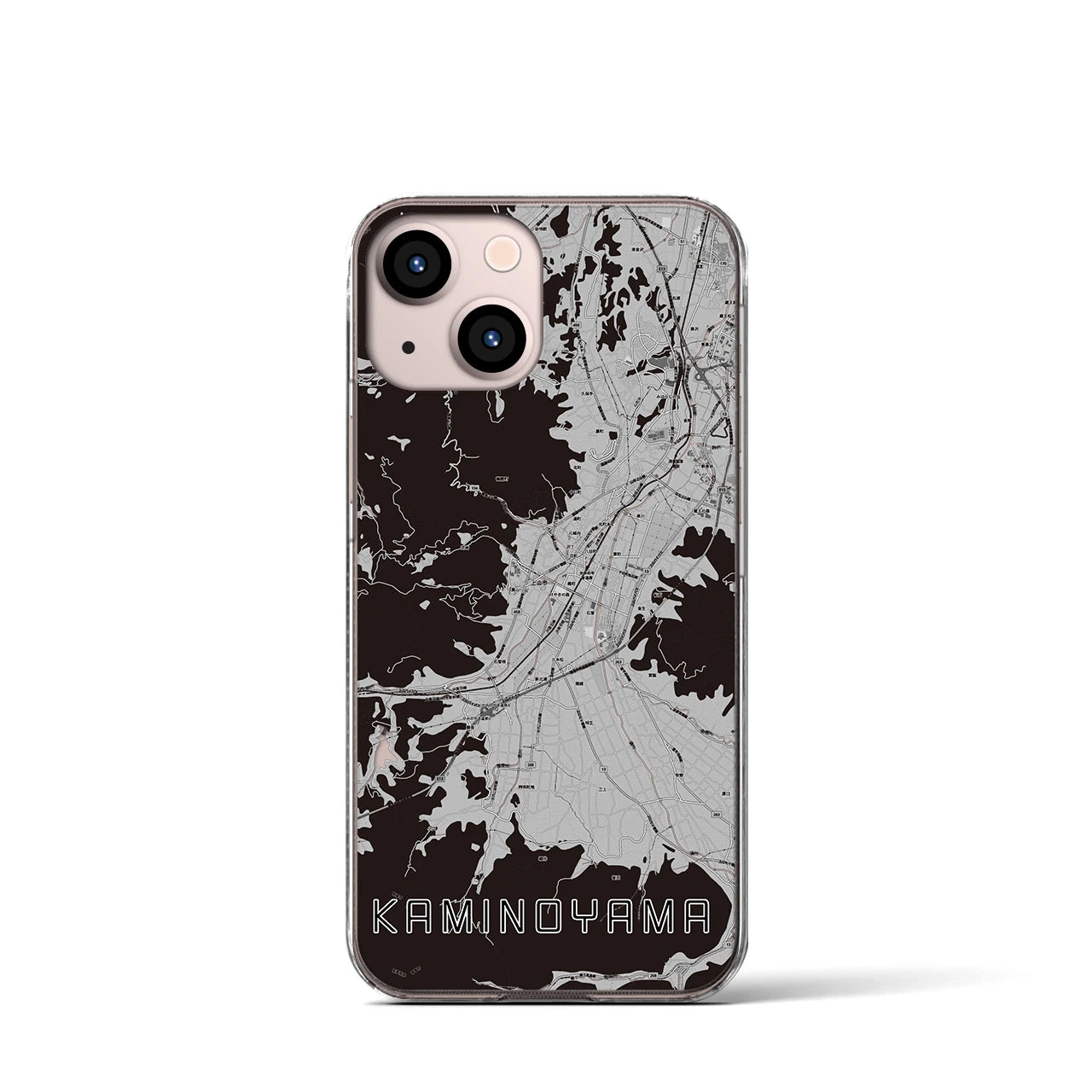 【上山(山形県)】地図柄iPhoneケース(クリアタイプ)