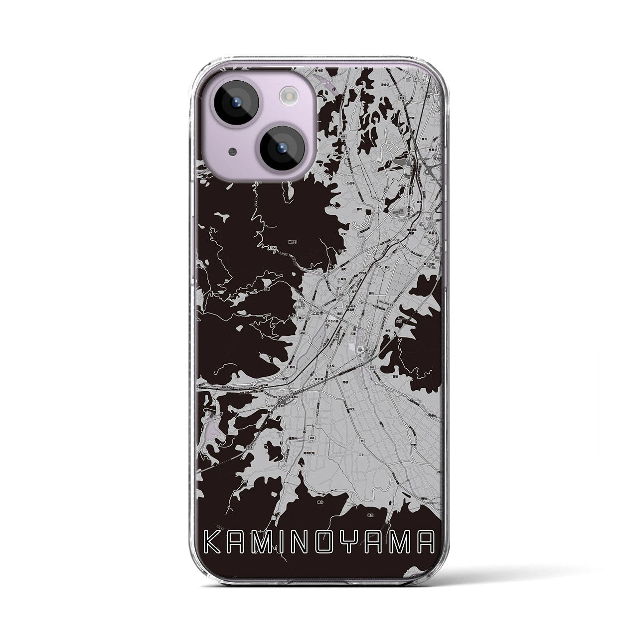 【上山(山形県)】地図柄iPhoneケース(クリアタイプ)