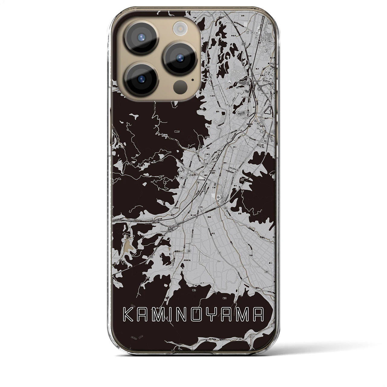 【上山(山形県)】地図柄iPhoneケース(クリアタイプ)