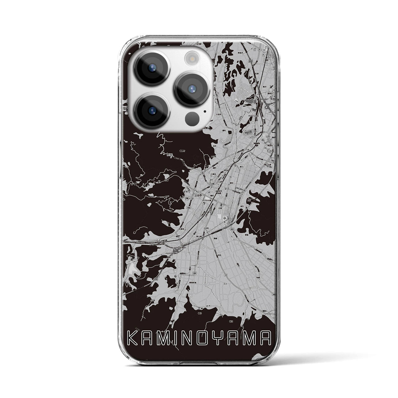 【上山(山形県)】地図柄iPhoneケース(クリアタイプ)