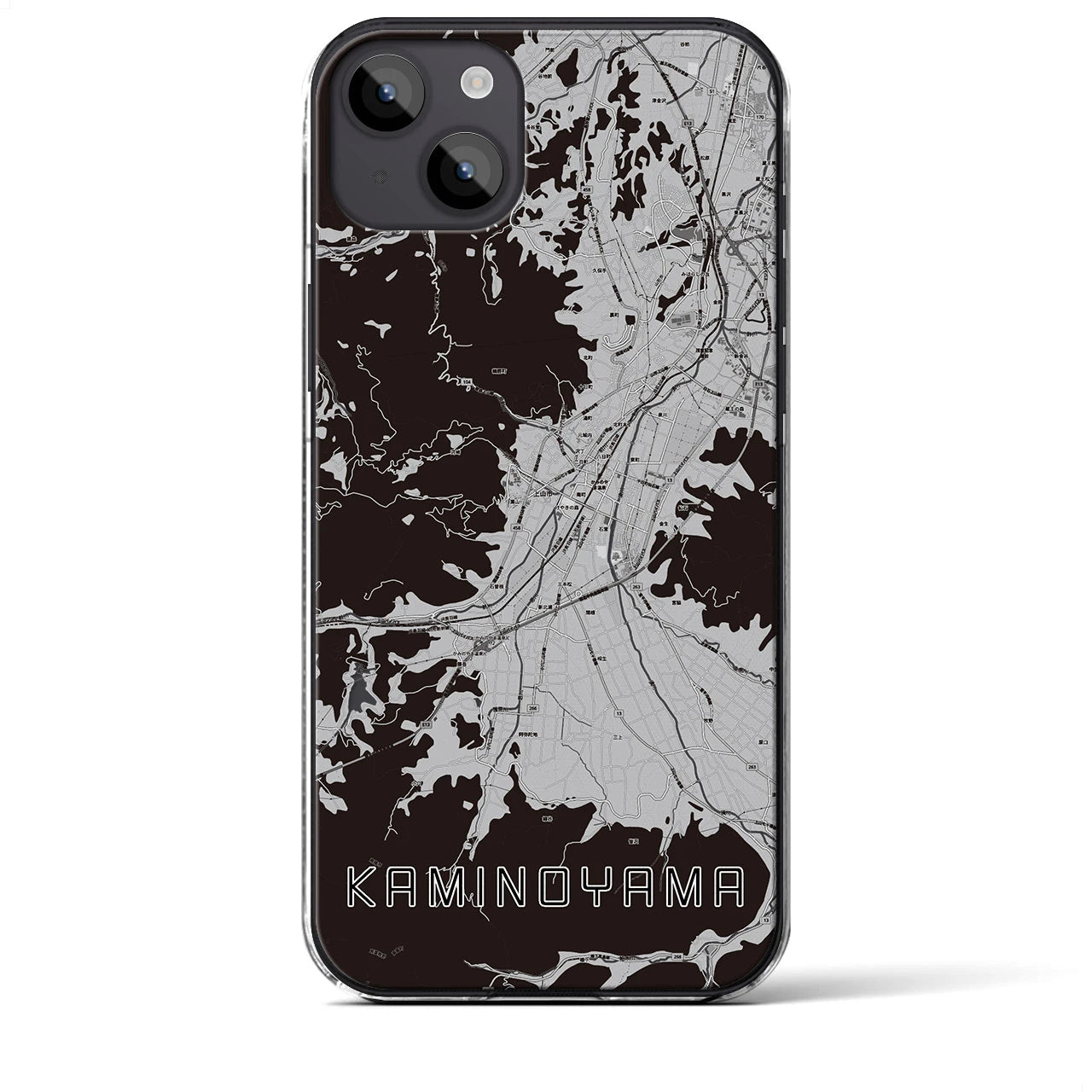 【上山(山形県)】地図柄iPhoneケース(クリアタイプ)