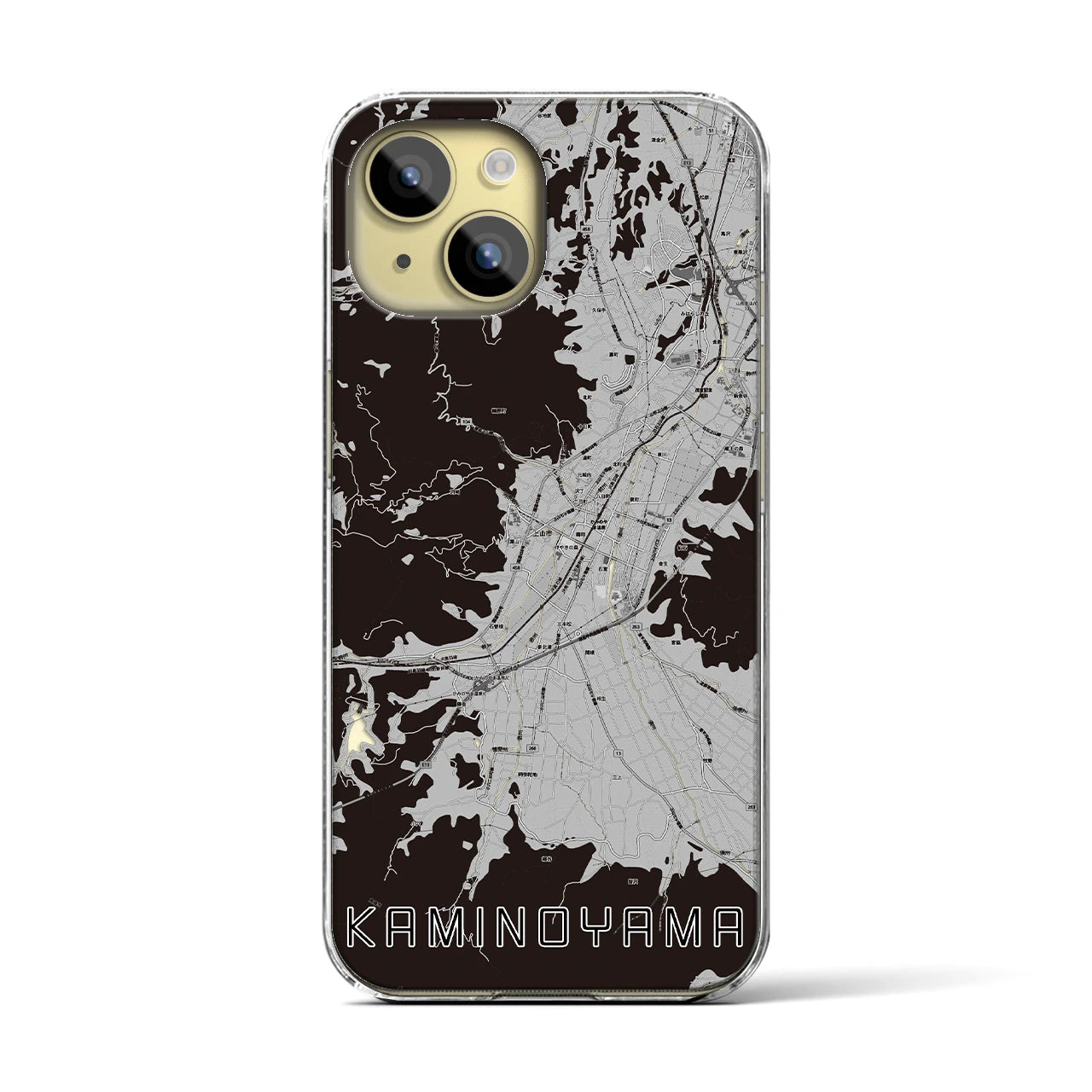 【上山(山形県)】地図柄iPhoneケース(クリアタイプ)