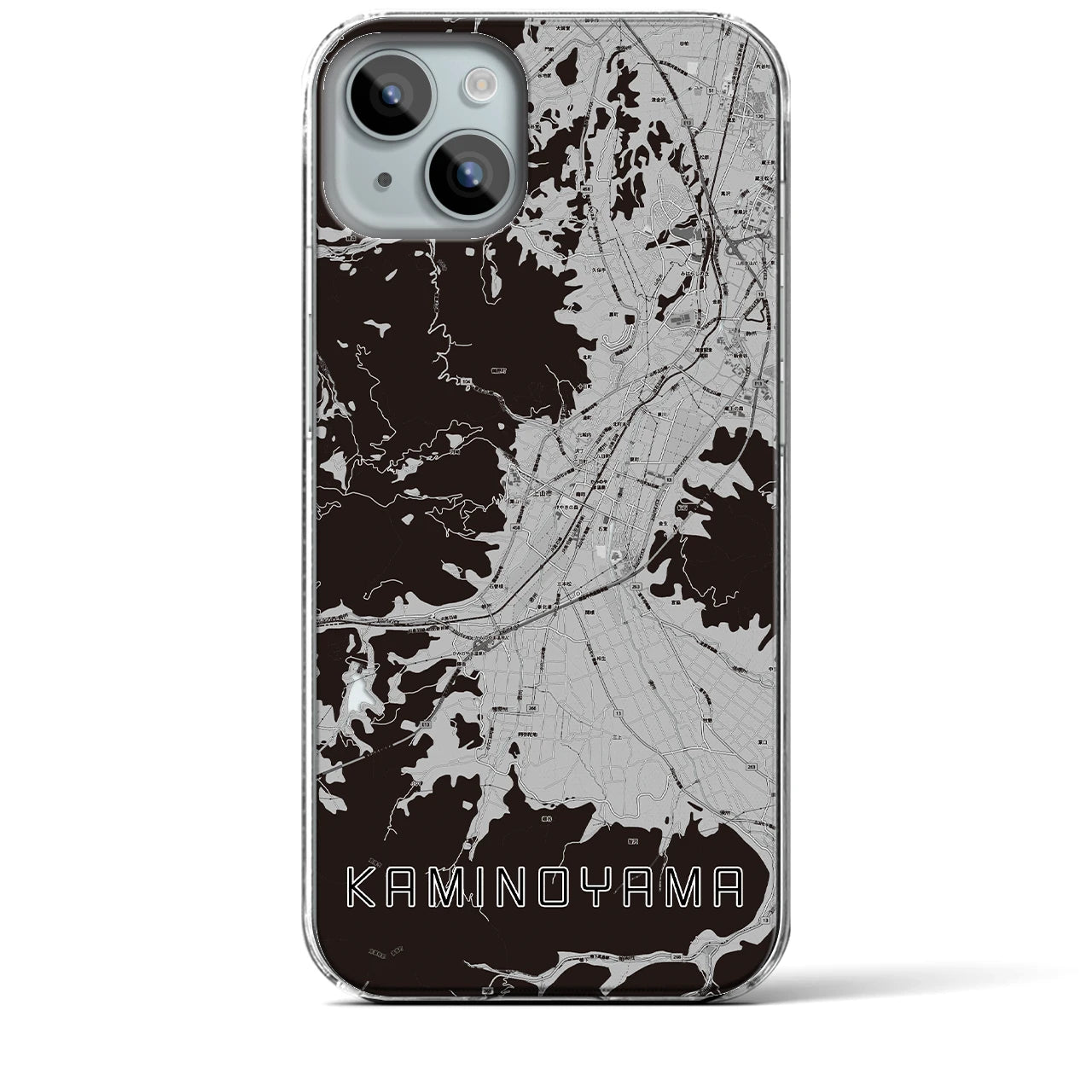 【上山(山形県)】地図柄iPhoneケース(クリアタイプ)