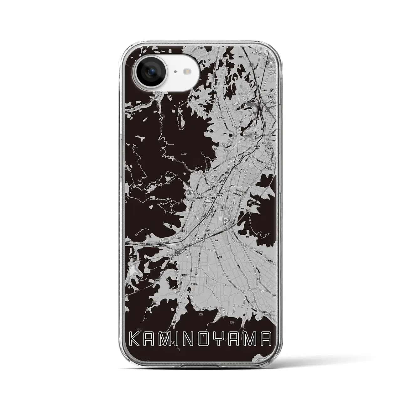 【上山(山形県)】地図柄iPhoneケース(クリアタイプ)