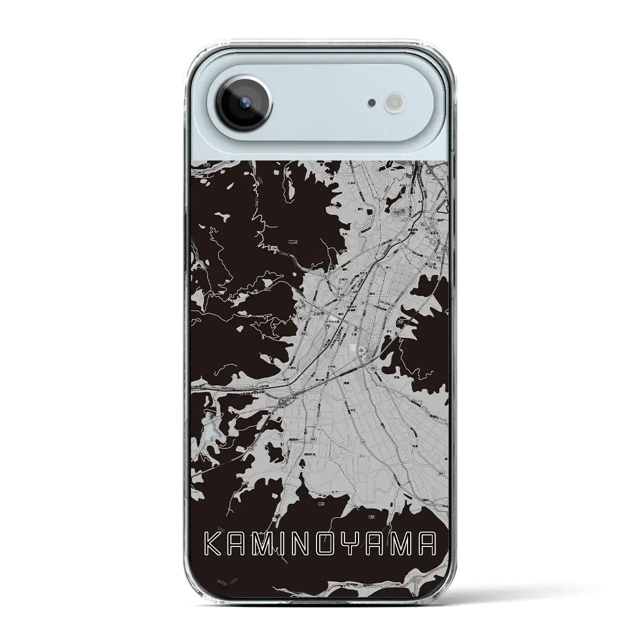 【上山(山形県)】地図柄iPhoneケース(クリアタイプ)モノトーン・iPhone 17 Pro Max 用
