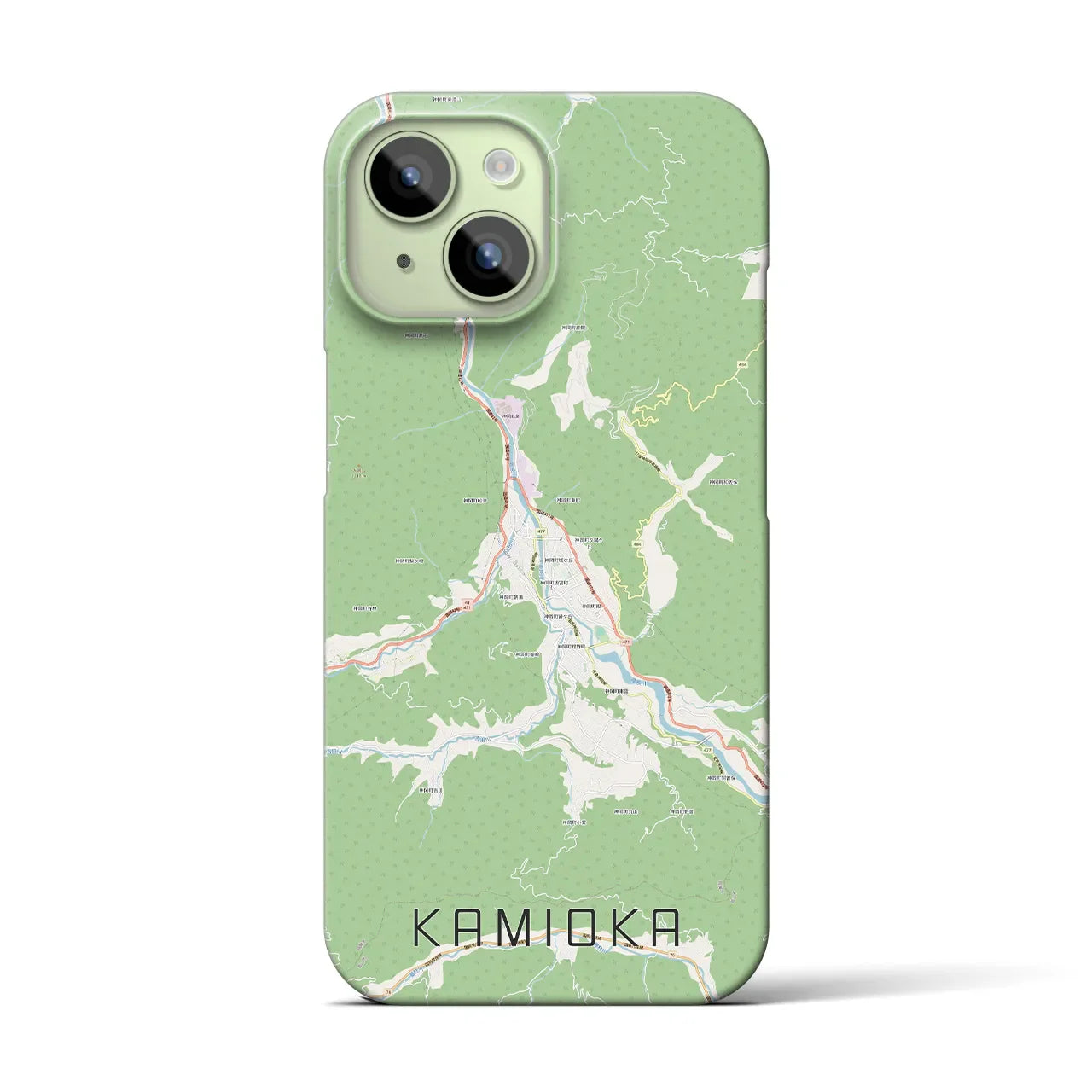 【神岡(岐阜県)】地図柄iPhoneケース(バックカバータイプ)