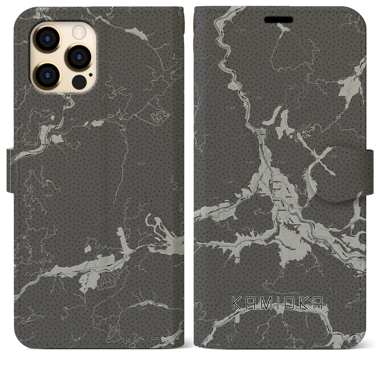 【神岡(岐阜県)】地図柄iPhoneケース(手帳タイプ)