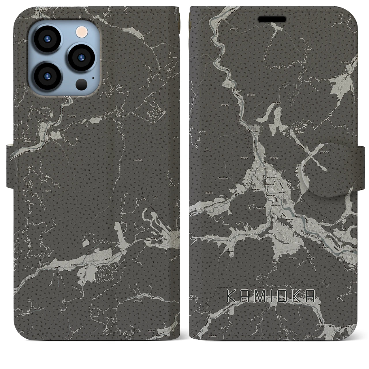 【神岡(岐阜県)】地図柄iPhoneケース(手帳タイプ)