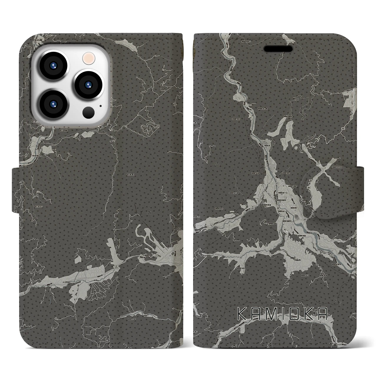 【神岡(岐阜県)】地図柄iPhoneケース(手帳タイプ)