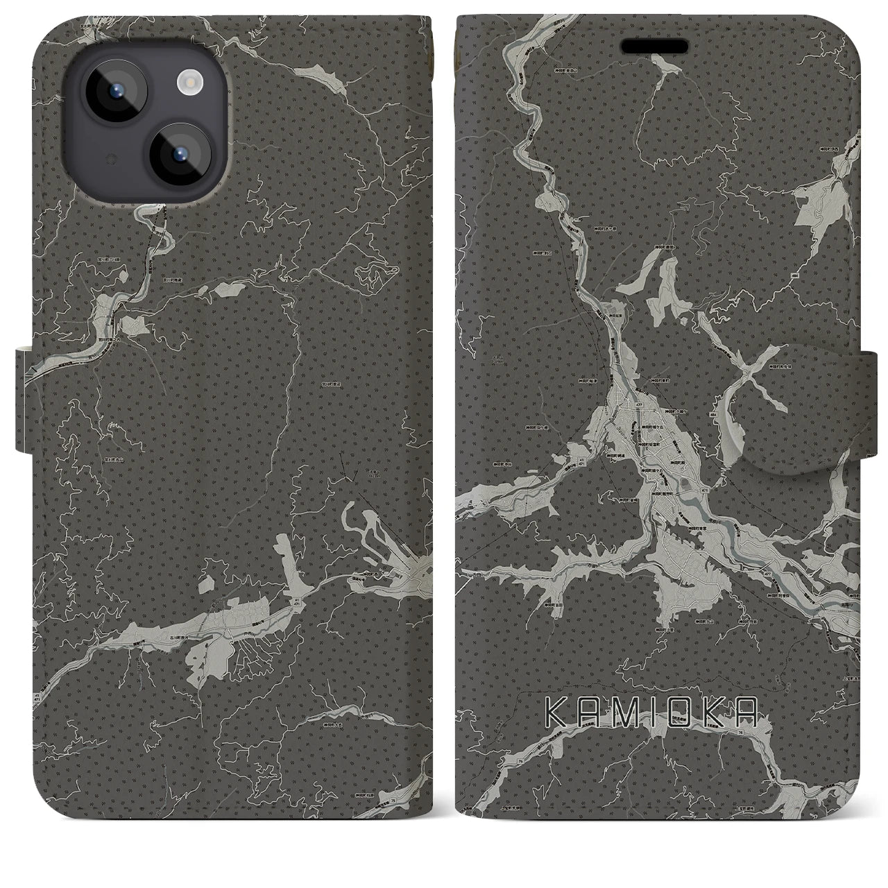 【神岡(岐阜県)】地図柄iPhoneケース(手帳タイプ)