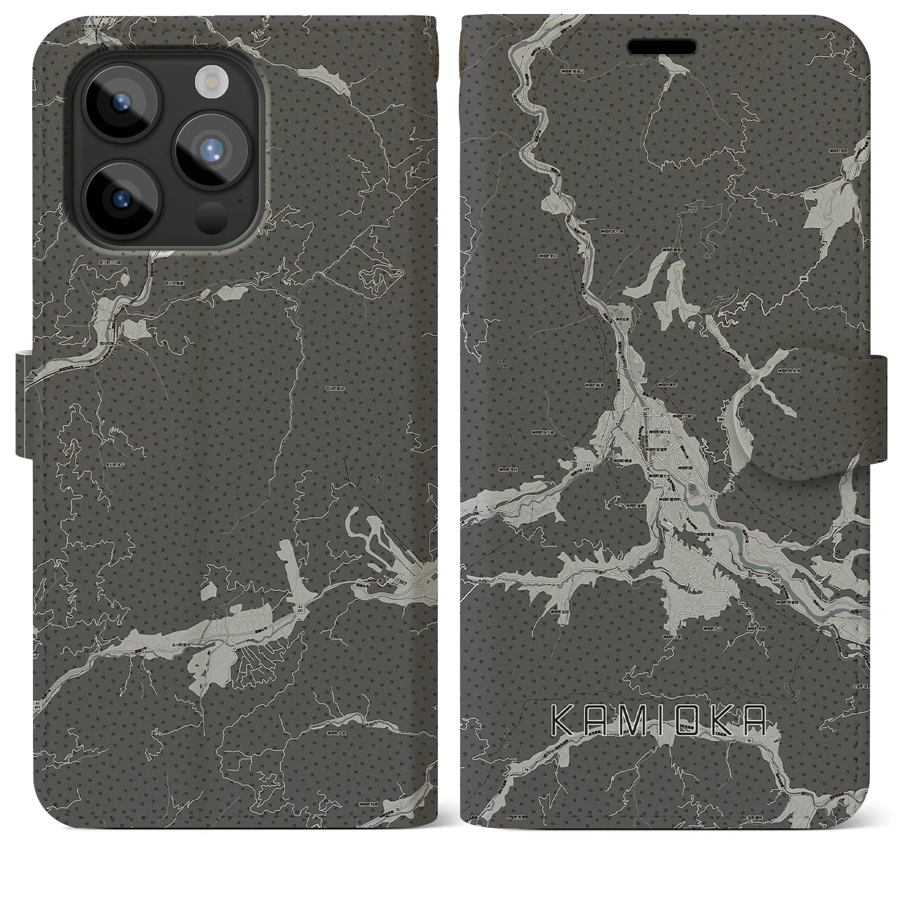 【神岡(岐阜県)】地図柄iPhoneケース(手帳タイプ)