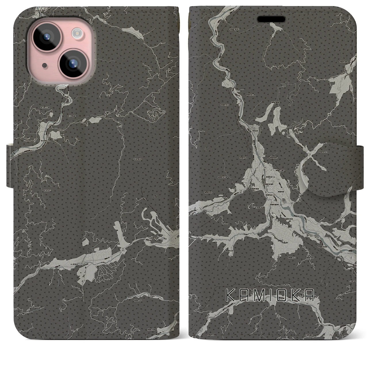 【神岡(岐阜県)】地図柄iPhoneケース(手帳タイプ)