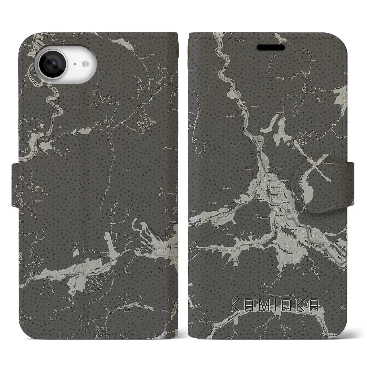 【神岡(岐阜県)】地図柄iPhoneケース(手帳タイプ)