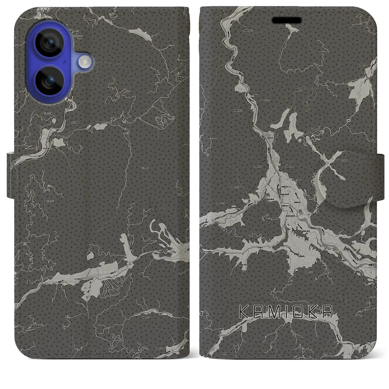 【神岡(岐阜県)】地図柄iPhoneケース(手帳タイプ)