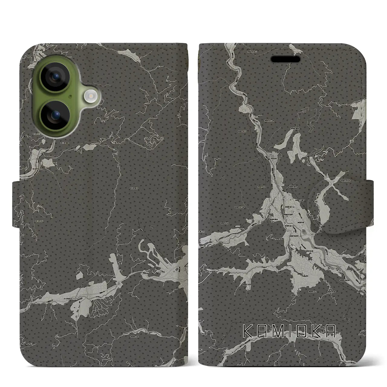 【神岡(岐阜県)】地図柄iPhoneケース(手帳タイプ)