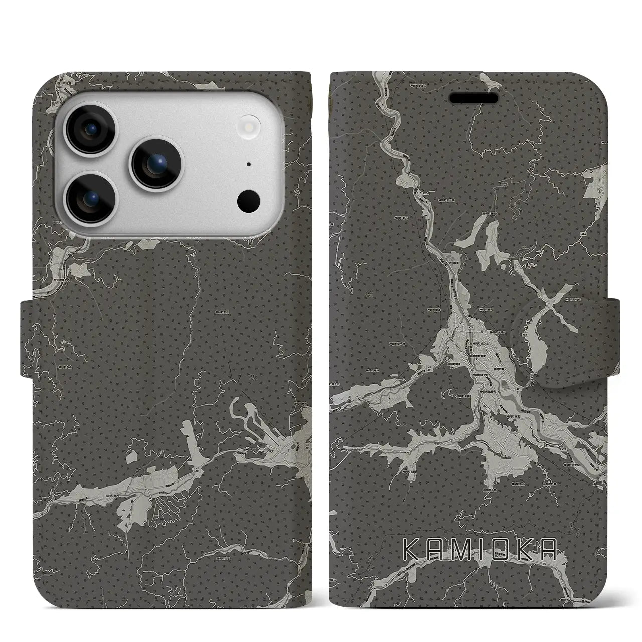 【神岡(岐阜県)】地図柄iPhoneケース(手帳タイプ)