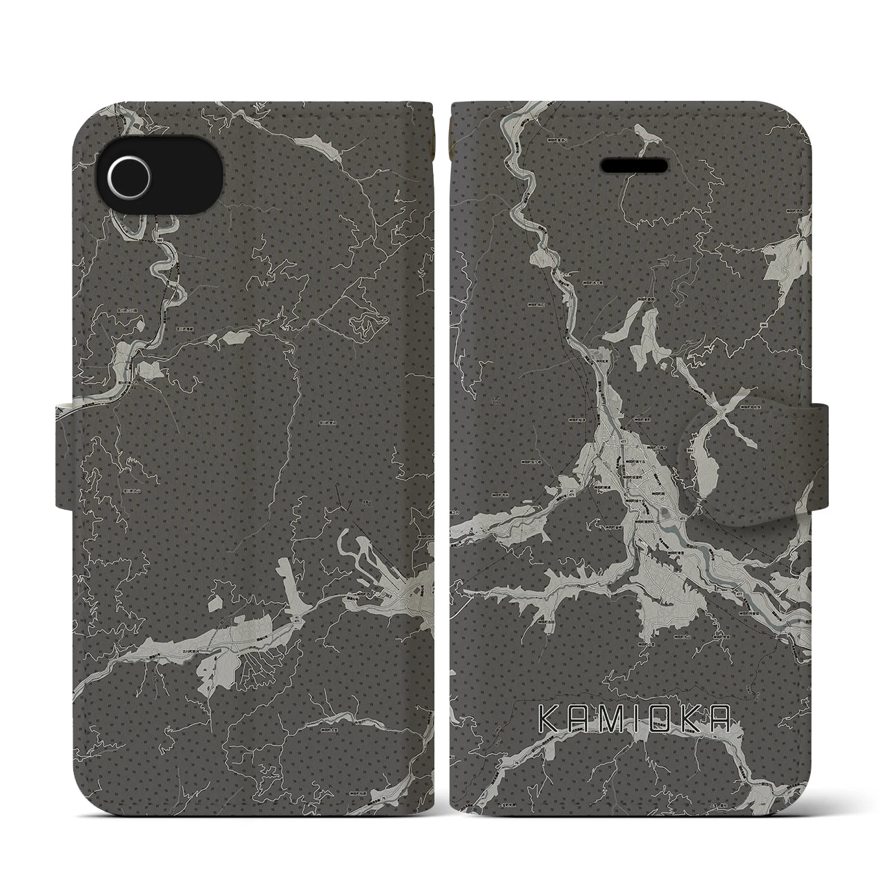 【神岡(岐阜県)】地図柄iPhoneケース(手帳タイプ)