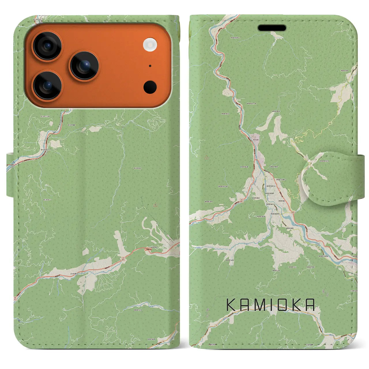 【神岡(岐阜県)】地図柄iPhoneケース(手帳タイプ)