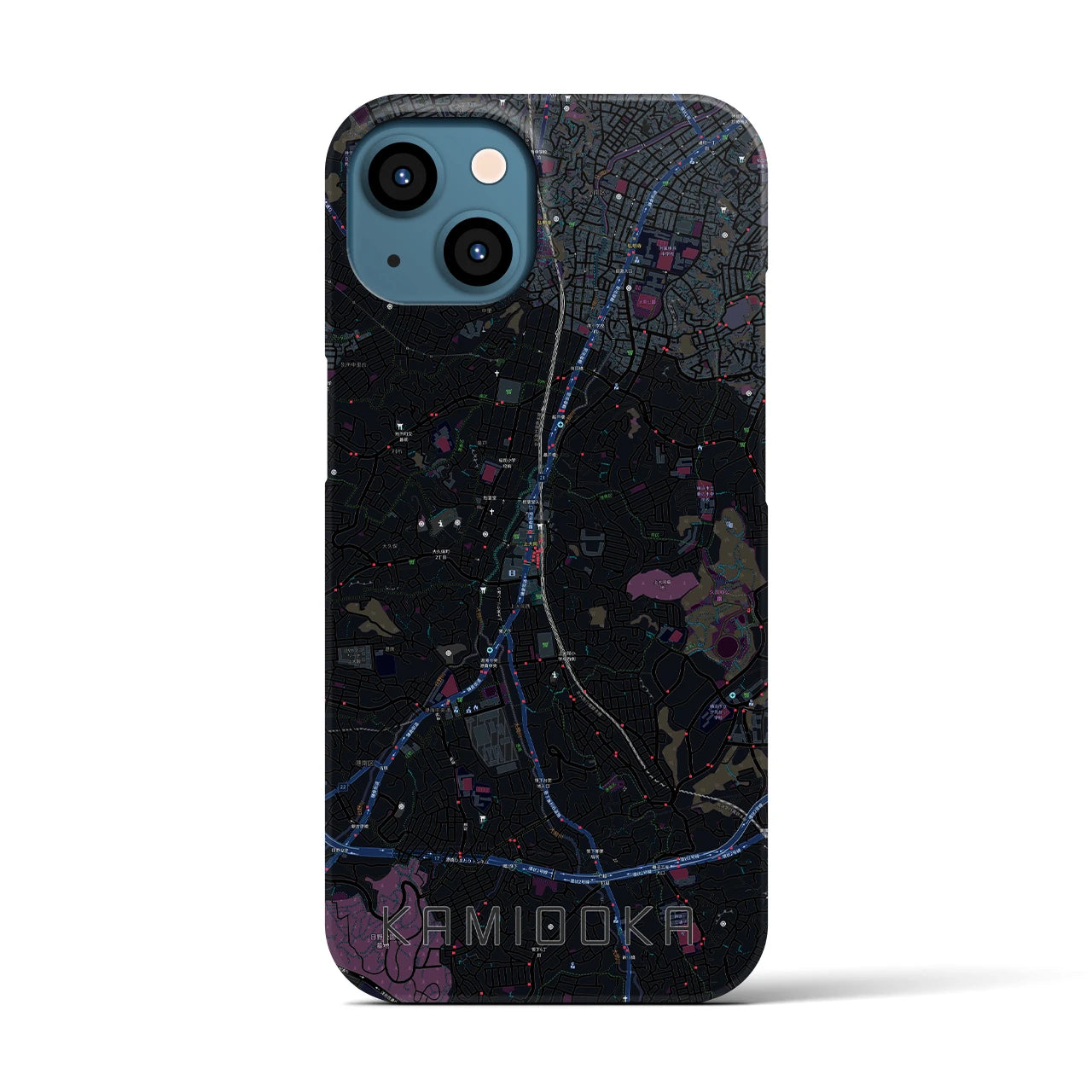 【上大岡(神奈川県)】地図柄iPhoneケース(バックカバータイプ)