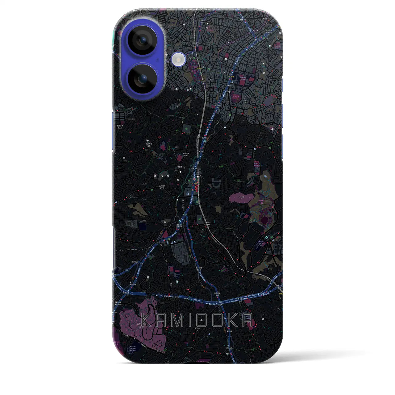 【上大岡(神奈川県)】地図柄iPhoneケース(バックカバータイプ)