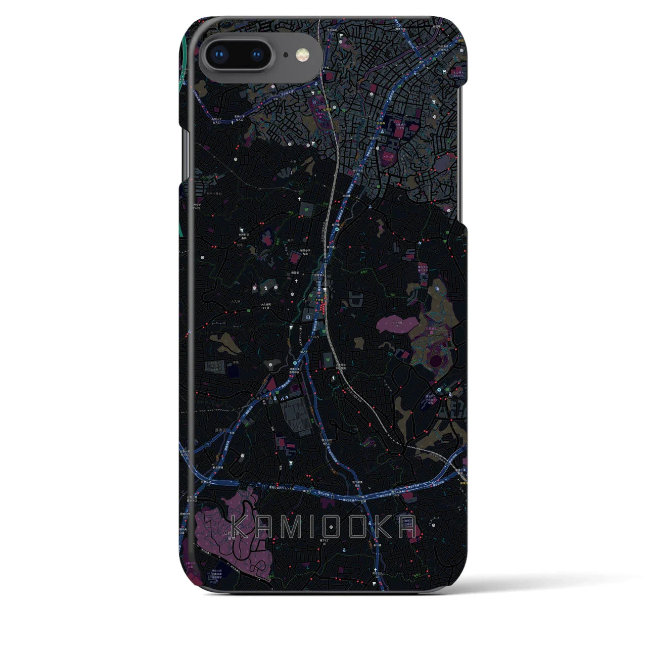 【上大岡(神奈川県)】地図柄iPhoneケース(バックカバータイプ)
