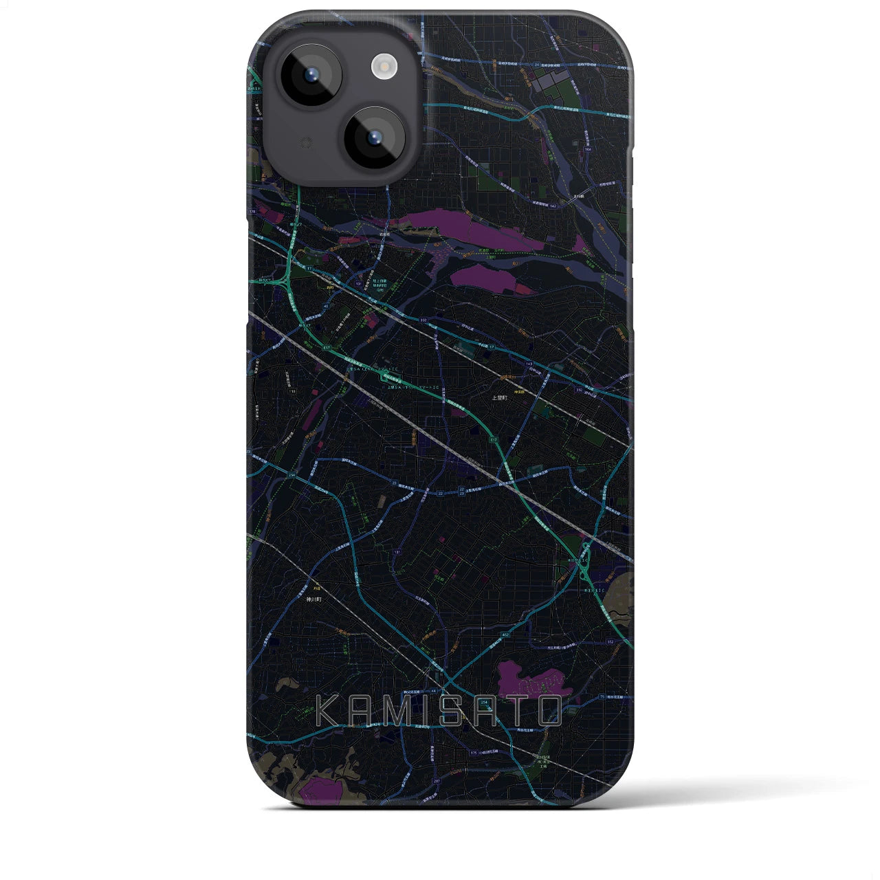 【上里(埼玉県)】地図柄iPhoneケース(バックカバータイプ)