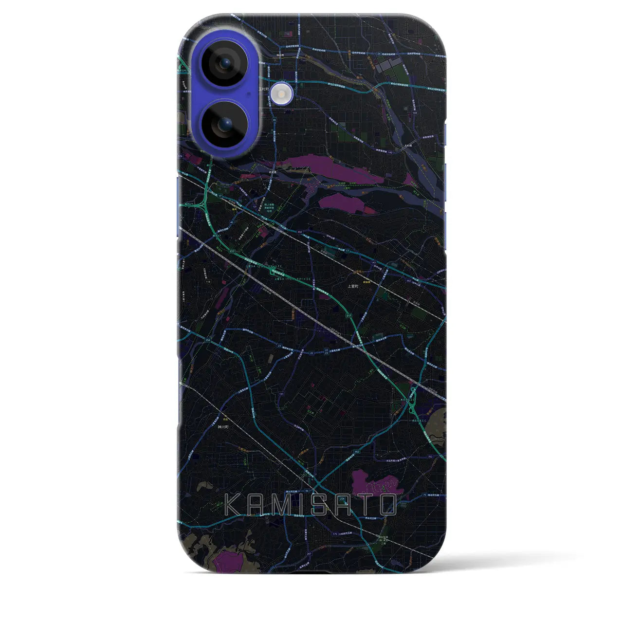 【上里(埼玉県)】地図柄iPhoneケース(バックカバータイプ)