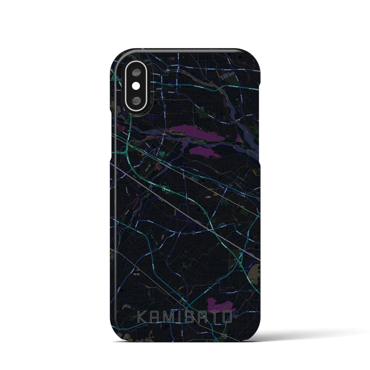 【上里(埼玉県)】地図柄iPhoneケース(バックカバータイプ)