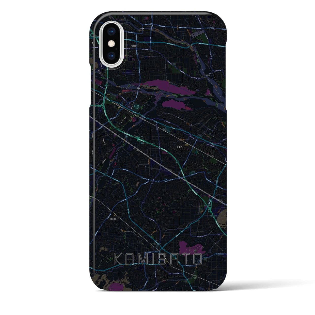 【上里(埼玉県)】地図柄iPhoneケース(バックカバータイプ)