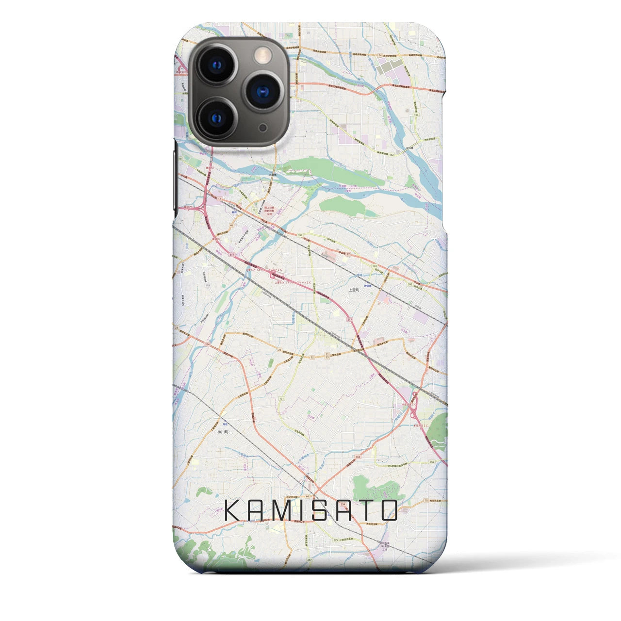 【上里(埼玉県)】地図柄iPhoneケース(バックカバータイプ)