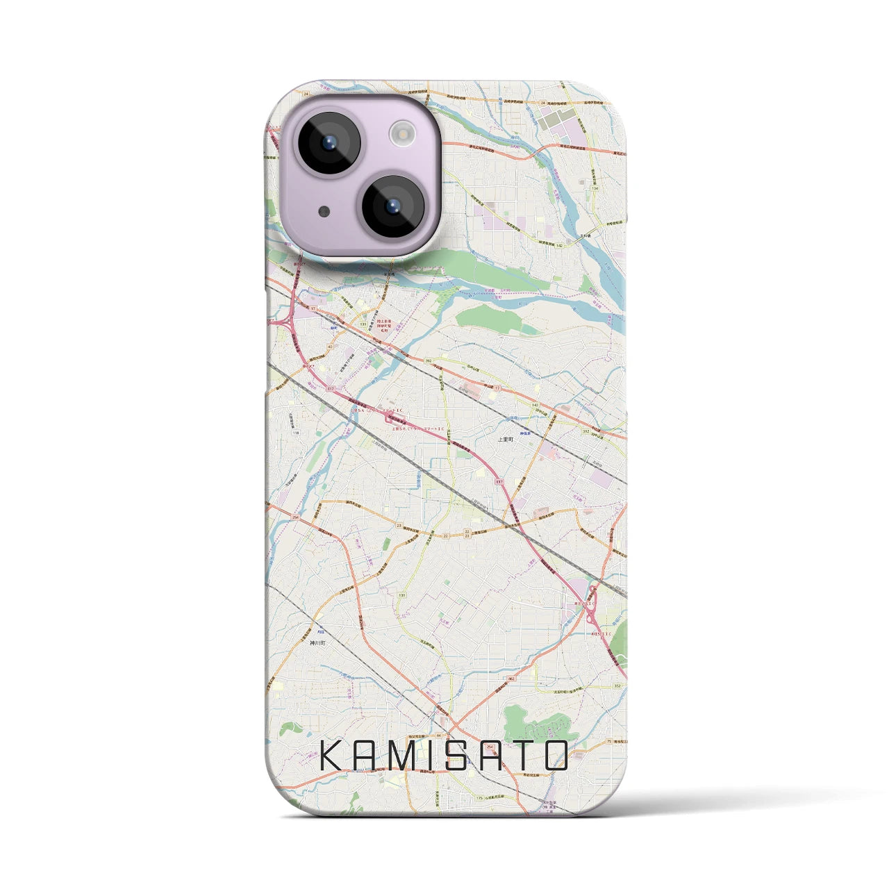 【上里(埼玉県)】地図柄iPhoneケース(バックカバータイプ)