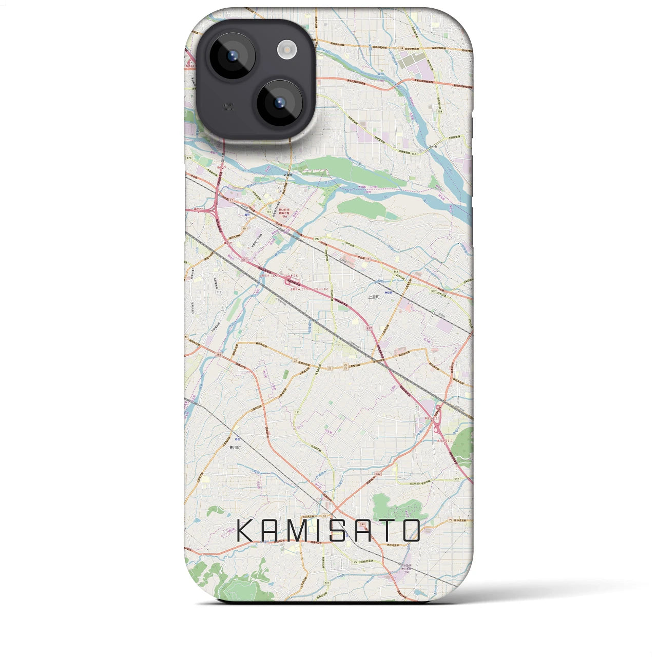 【上里(埼玉県)】地図柄iPhoneケース(バックカバータイプ)