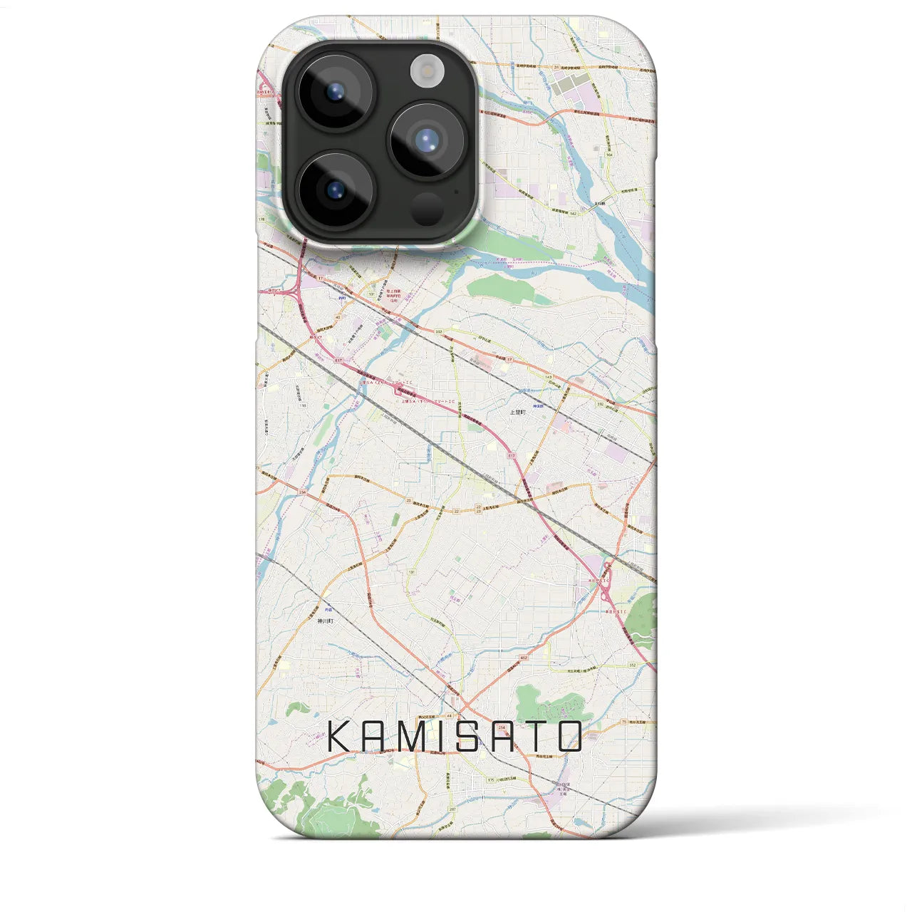 【上里(埼玉県)】地図柄iPhoneケース(バックカバータイプ)