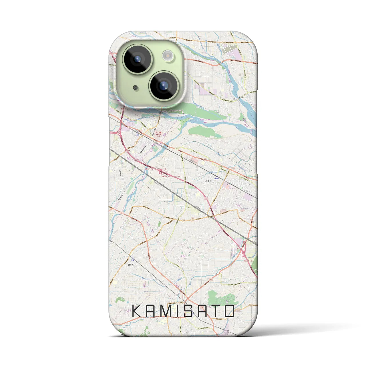 【上里(埼玉県)】地図柄iPhoneケース(バックカバータイプ)