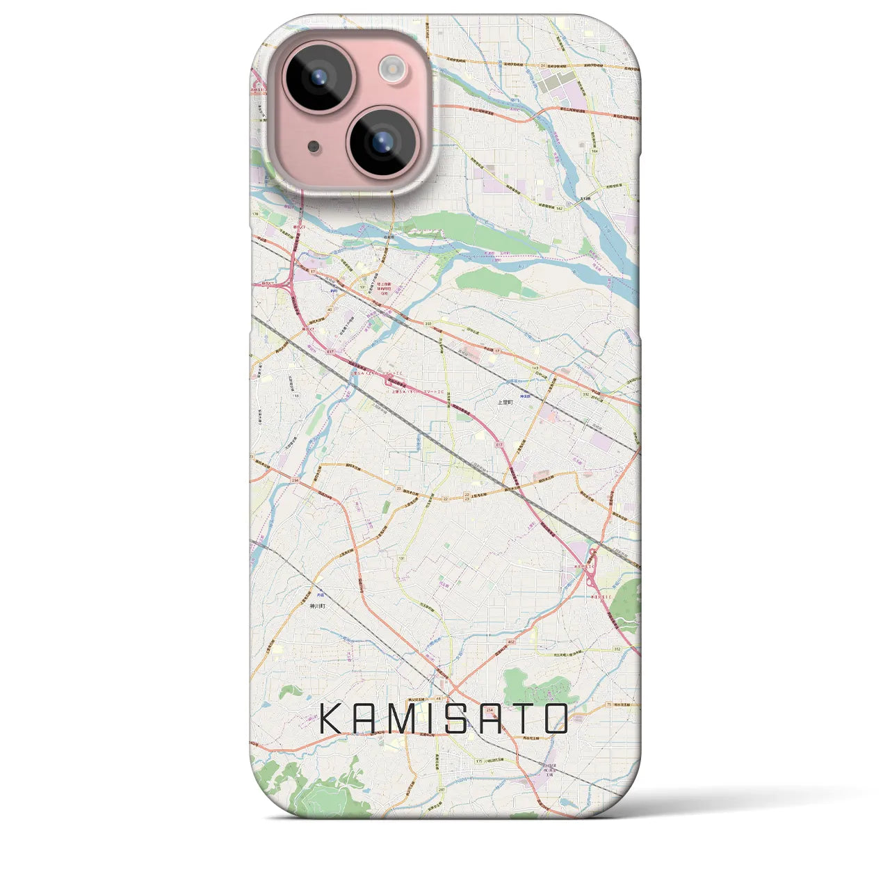 【上里(埼玉県)】地図柄iPhoneケース(バックカバータイプ)