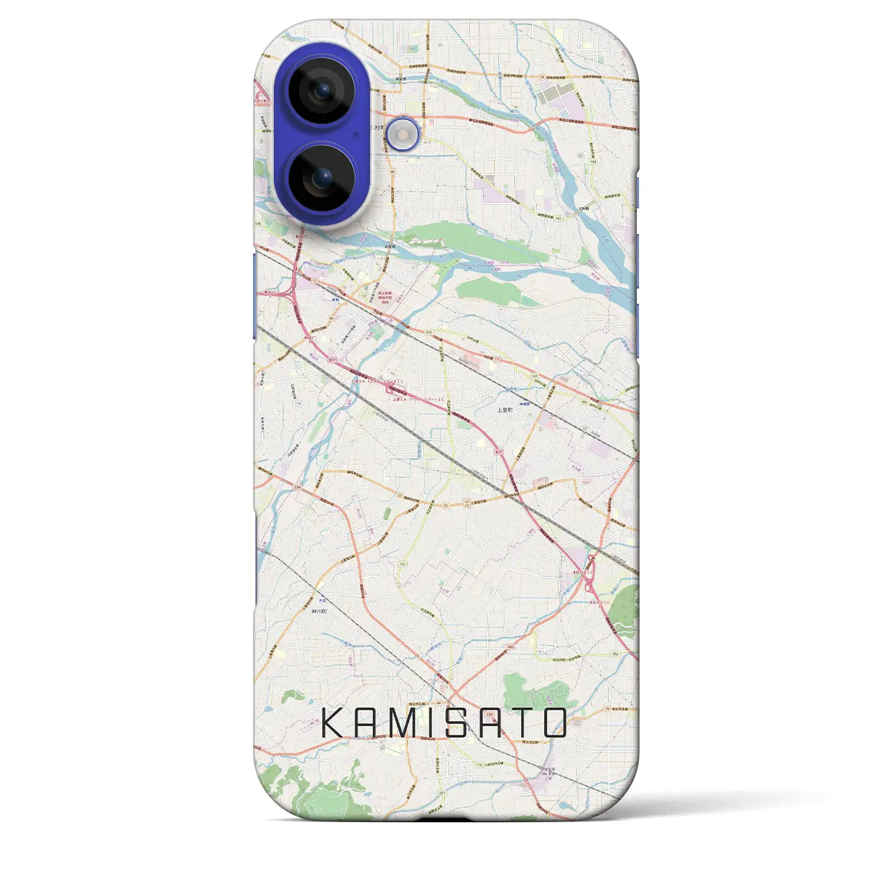 【上里(埼玉県)】地図柄iPhoneケース(バックカバータイプ)