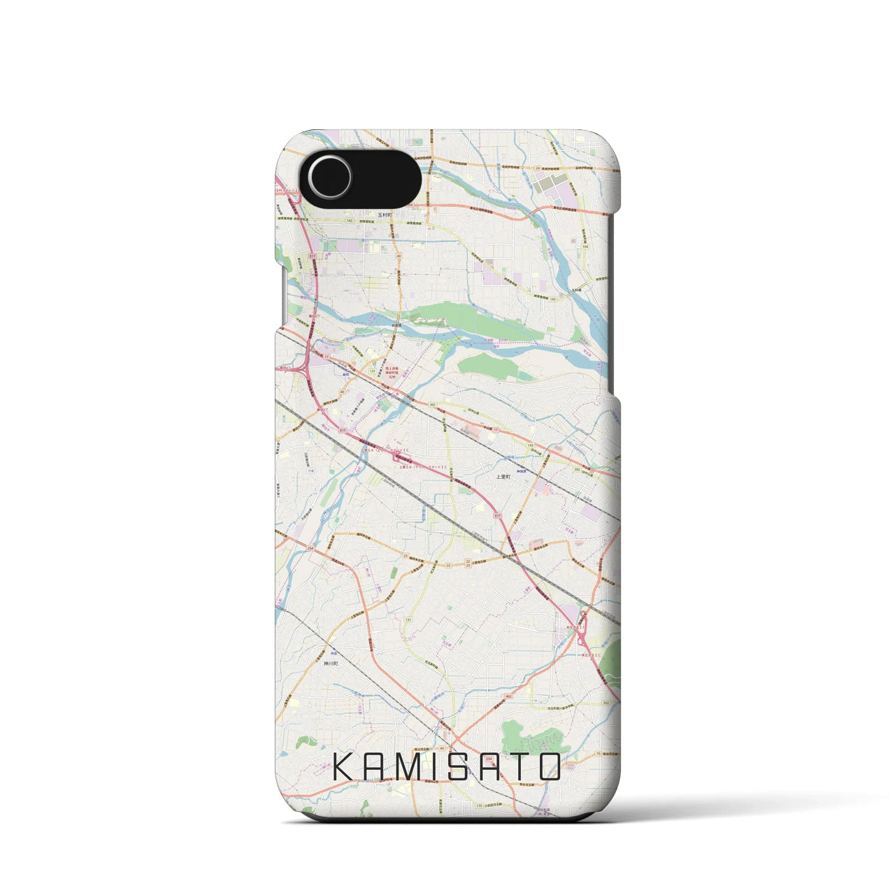【上里(埼玉県)】地図柄iPhoneケース(バックカバータイプ)