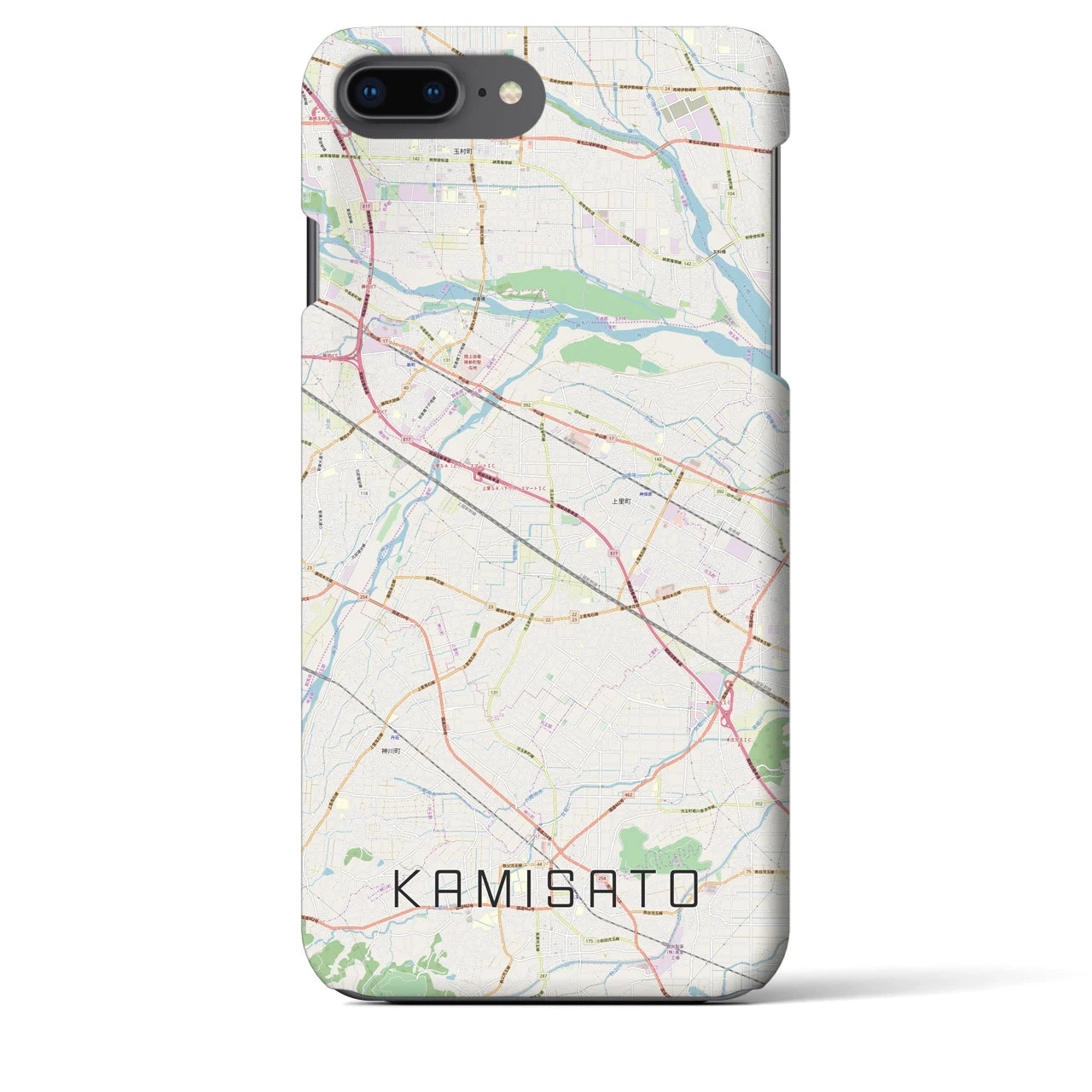【上里(埼玉県)】地図柄iPhoneケース(バックカバータイプ)