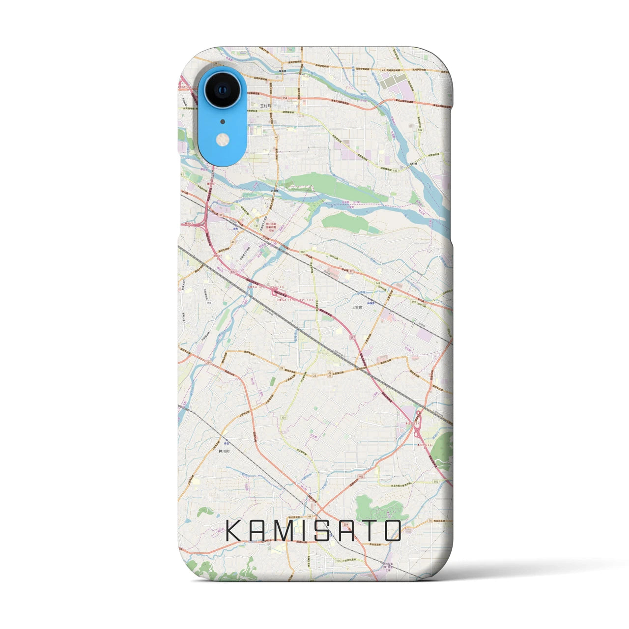 【上里(埼玉県)】地図柄iPhoneケース(バックカバータイプ)